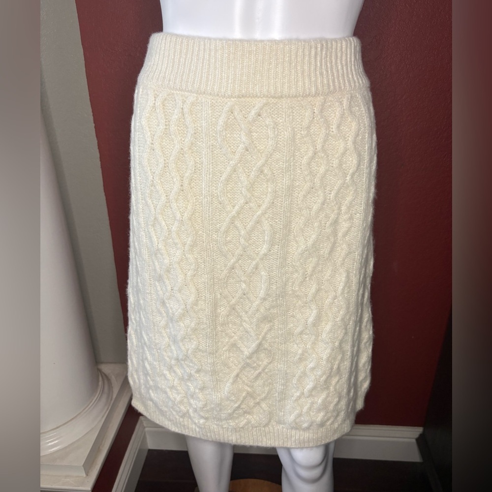 NWT Favorite Daughter Ivory Cable Knit Pencil Skirt. Size XL - Picture 2 of 6